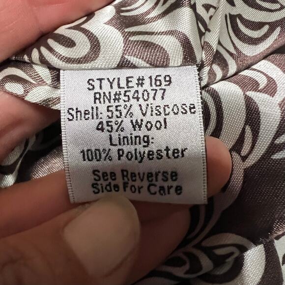 CAbi Shakespeare Jacket Womens 8 #169 Brown Tweed Coat Wool Blend - Picture 7 of 7